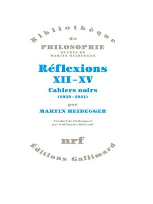 cover image of Réflexions XII-XV. Cahiers noirs 1939--1941